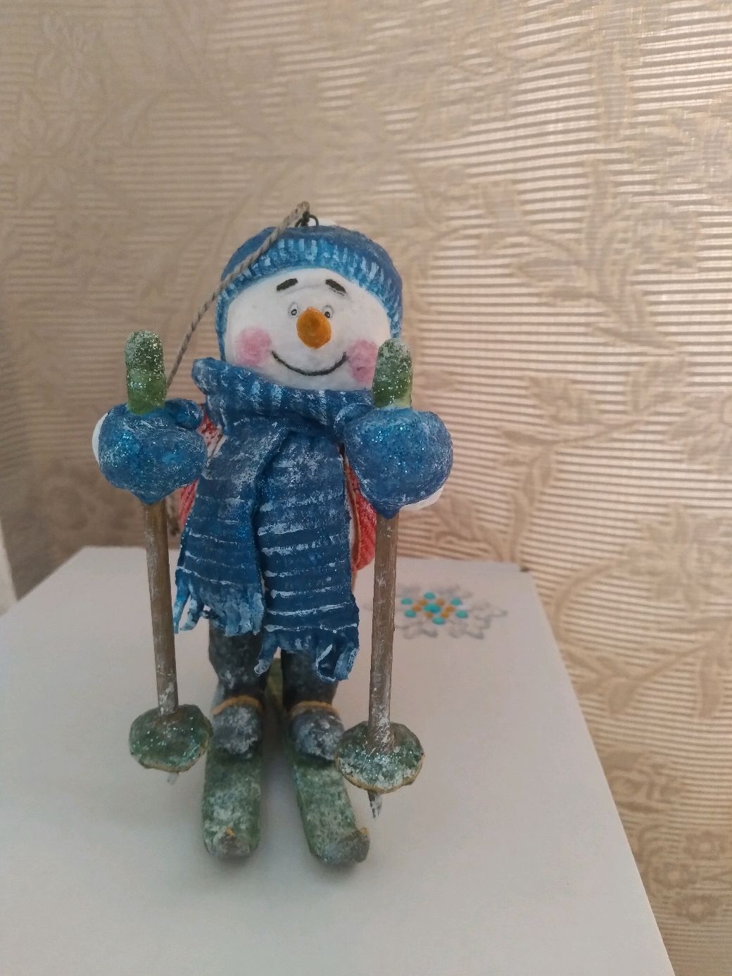 Ватная елочная игрушка ,игрушка елочная Снеговик на лыжах в интернет ...