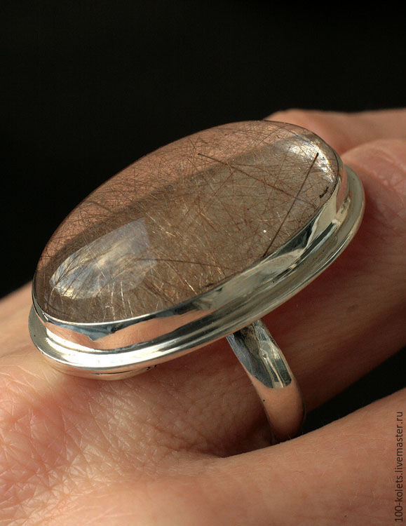 Кольцо с кварцем волосатиком