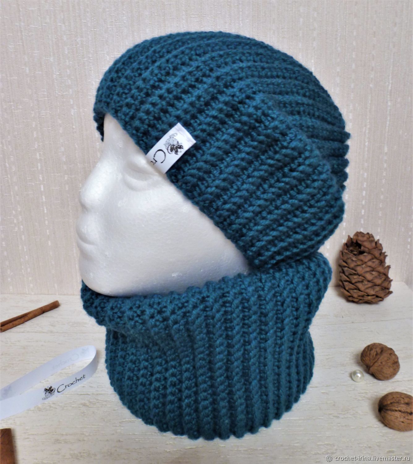 Комплект "Владычица морская" шапка-бини +снуд в интернет-магазине ...