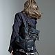 Order  FS leather backpack grey/blue. Shampi Bags. Livemaster. . Backpacks Фото №3