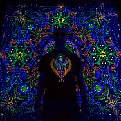 Дизайн и реклама handmade. Livemaster - original item Glow in the dark painting-mandala of the Cosmic Temple.. Handmade.
