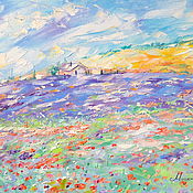 Картины и панно handmade. Livemaster - original item Oil painting on canvas with stretcher Palette of Provence. Lavender.. Handmade.