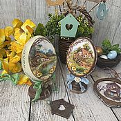 Сувениры и подарки handmade. Livemaster - original item Easter Egg House in the village. Decoupage. Handmade.
