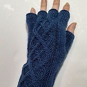 Аксессуары handmade. Livemaster - original item Knitted mitts with fingers 101 S, 215. Handmade.
