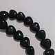 Black onyx. Beads-hearts 20 mm, Beads1, Samara,  Фото №1