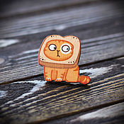 Украшения handmade. Livemaster - original item Wooden icon cat Peach. Handmade.