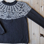 Sweater-lopapeysa women's knit periwinkle