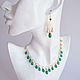 Necklace with green onyx, set, gilding. Necklace. White Book. My Livemaster. Фото №4