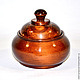 Wooden pot-barrel, salt shaker with lid made of Siberian Cedar. K14, Jars, Novokuznetsk,  Фото №1