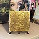 Golden rose painting on a mini easel 10h10h0,5 cm. Pictures. Larisa Shemyakina Chuvstvo pozitiva (chuvstvo-pozitiva). Интернет-магазин Ярмарка Мастеров.  Фото №2