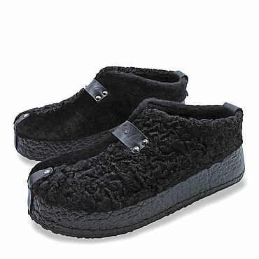 Обувь ручной работы. Ярмарка Мастеров - ручная работа Туфли из каракуля и меха пони. Handmade.