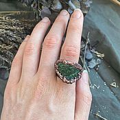 Украшения handmade. Livemaster - original item Copper ring with uvarovite (green garnet) No. №2. Handmade.