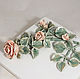 Ceramic tiles/panels `Climbing rose`. Ceramic floristry Elena Zaichenko.
