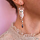 Asymmetric earrings ' Powdery Owls'. Earrings. Coffeelena. Online shopping on My Livemaster.  Фото №2
