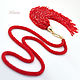 Scarlet with gold - bright red sautoire with a brush. Necklace. Altania, beaded jewelry. My Livemaster. Фото №4