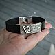 Bracelet with initials leather to order. Braided bracelet. kot-bayun. Online shopping on My Livemaster.  Фото №2