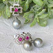 Украшения handmade. Livemaster - original item Buy pearl pendant and earrings in Tahiti. Handmade.