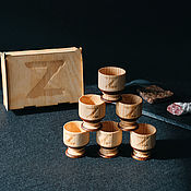 Сувениры и подарки handmade. Livemaster - original item Gift set glasses (stacks) of Siberian Cedar in a box. PK46. Handmade.