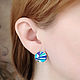 EARRINGS with Turquoise, Lapis Lazuli, Mother of PEARL. Sergiani work, Earrings, Moscow,  Фото №1