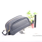 Tube pencil case leather round 