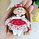 Мини игрушка: Миниатюрная кукла "Майя" в красном цвете. Мини фигурки и статуэтки. Текстильная кукла в подарок для души (Sostanza-create). Ярмарка Мастеров.  Фото №4