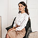 White satin blouse made of Cinnamon viscose, silk blouse. Blouses. mozaika-rus. My Livemaster. Фото №4