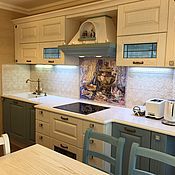 Картины и панно handmade. Livemaster - original item Painted tiles for kitchen Apron 