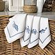 Napkins with embroidery 'Inhabitants of the sea', Tablecloths, Moscow,  Фото №1