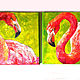 Oil Painting Flamingo Canvas 25 x 25 Pink Bird. Pictures. matryoshka (azaart). My Livemaster. Фото №6