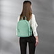 Leather backpack 'Jessica' (mint). Backpacks. Russian leather Guild. My Livemaster. Фото №6