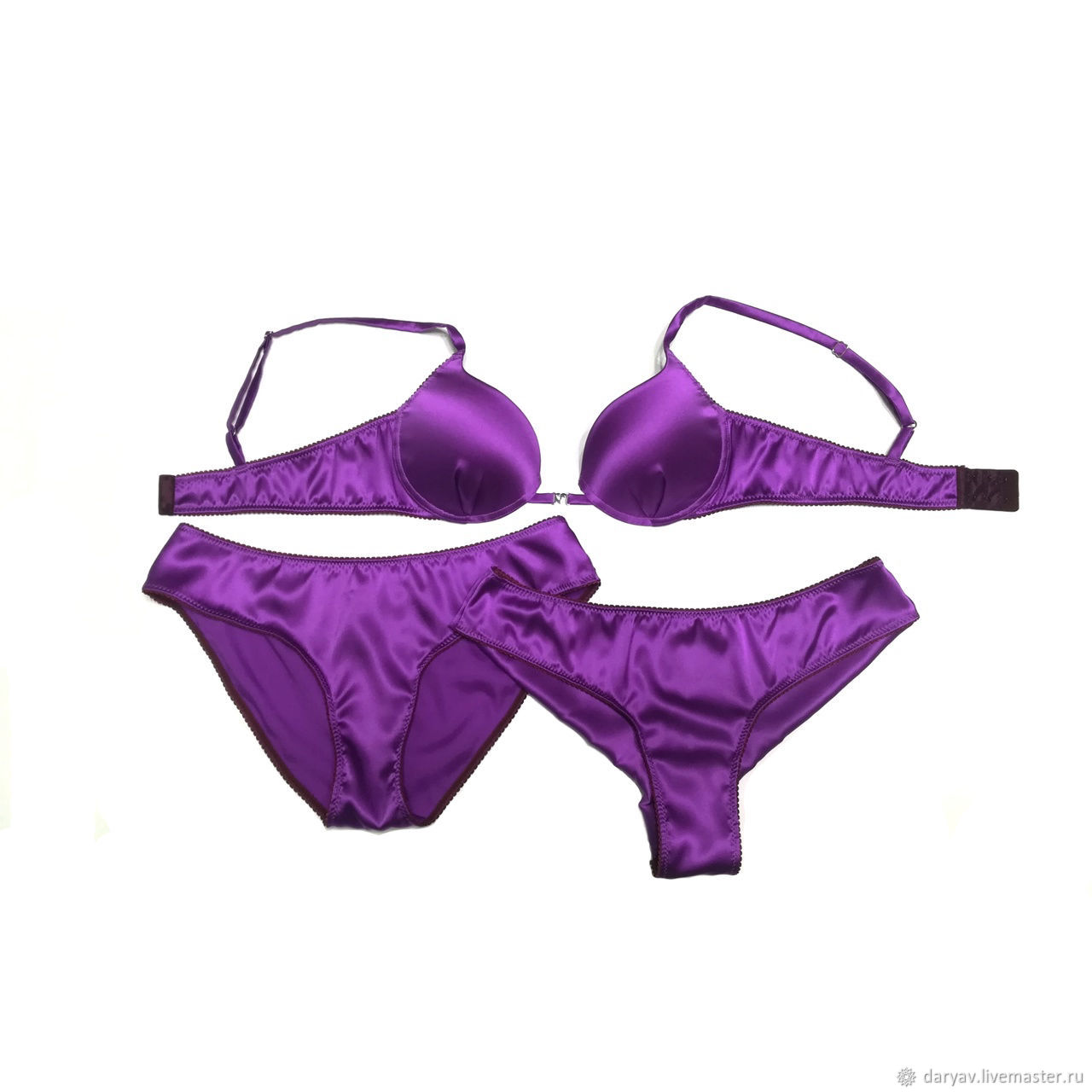 A set of underwear made of natural silk Purple Wine – купить на Ярмарке  Мастеров – SE0SKCOM