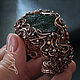 Bracelet with stone uvarovit metal copper ' Mistress'. Hard bracelet. Del-moro. My Livemaster. Фото №5