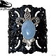 Черный ажурный широкий браслет  ангелит Арт Нуво. Браслет жесткий. Steampunk & Gothic Jewelry FDrag (FenixDrag). Ярмарка Мастеров.  Фото №4