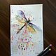 The magical dragonfly is light and bright watercolor. Pictures. paintmart (oikos). Online shopping on My Livemaster.  Фото №2