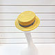Straw boater hat. Color pale yellow. Hats1. Exclusive HATS. LANA ANISIMOVA.. My Livemaster. Фото №4