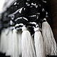 Вязаный плед Black and White Boho. Пледы. Pompon - вязаный текстиль для дома. Ярмарка Мастеров.  Фото №4