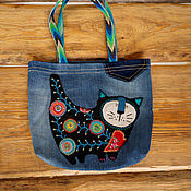 Сумки и аксессуары handmade. Livemaster - original item Bag shopper for children "Glamorous Cat". Handmade.