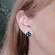 Stud EARRINGS Lozenges. Natural stones, Stud earrings, Moscow,  Фото №1