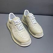 Обувь ручной работы handmade. Livemaster - original item Sneakers made of genuine ostrich leather, in beige - gray color!. Handmade.