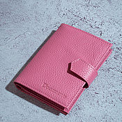 Канцелярские товары handmade. Livemaster - original item The cover for car documents and passports is bright pink. Handmade.