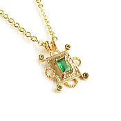 Украшения handmade. Livemaster - original item Pendant on a chain, gold pendant around the neck, pendant with cubic Zirconia. Handmade.