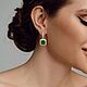 Серьги с изумрудами. Серьги классические. SILVER MODA. Интернет-магазин Ярмарка Мастеров.  Фото №2