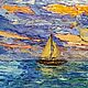 Oil Painting Sea Painting Under Sail, Pictures, Novokuznetsk,  Фото №1