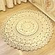 Order Carpets for home: round Embossed Handmade Golden Autumn Rug. knitted handmade rugs. Livemaster. . Floor mats Фото №3