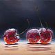 Oil painting on canvas 'Red cherry in drops', Pictures, St. Petersburg,  Фото №1