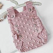 Работы для детей, handmade. Livemaster - original item Newborn gift: Knitted bodysuit for girls, pink, 0-3 months. Handmade.