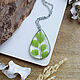 Transparent drop pendant with a real leaf in resin. Pendant. OrlovaResinJewelry. My Livemaster. Фото №5
