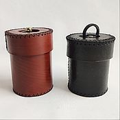 Активный отдых и развлечения handmade. Livemaster - original item Leather Dice Cup with Double Lid. Handmade.