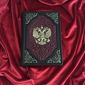 Канцелярские товары handmade. Livemaster - original item Notebook (diary) with a coat of arms made of genuine leather. Handmade.