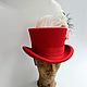 Order Red felt top hat 'Moulin Rouge'. Felt Hats Shop. Livemaster. . Cylinder Фото №3